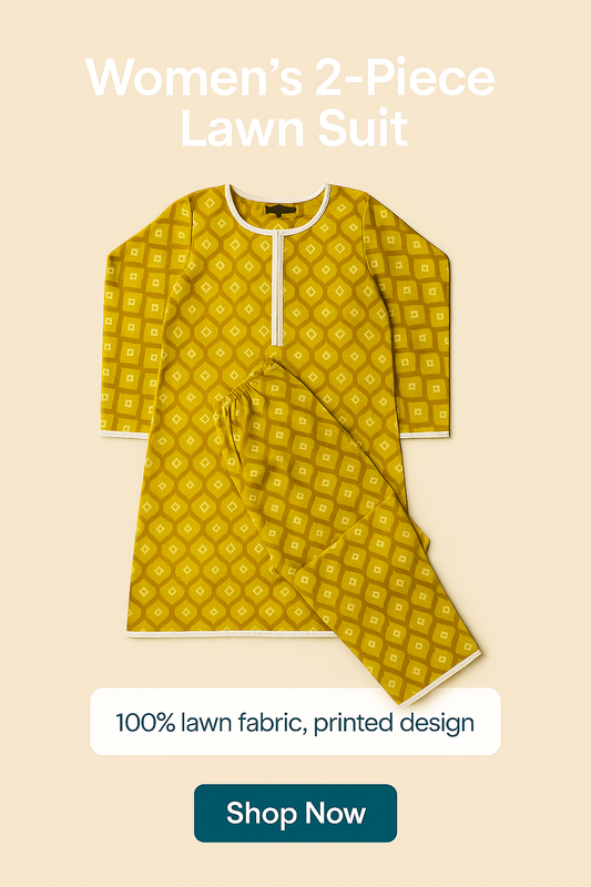 Golden Glow – Women's 2-Piece Printed Lawn Suit