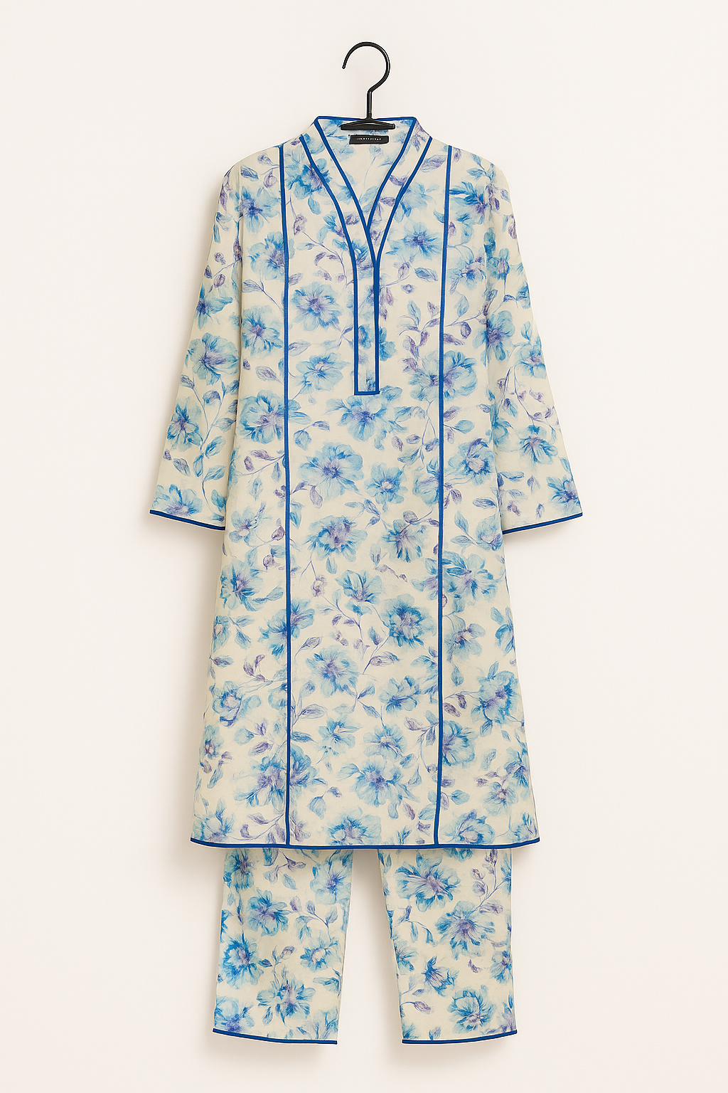 Blue Blossom – 2 Piece Floral Lawn Suit