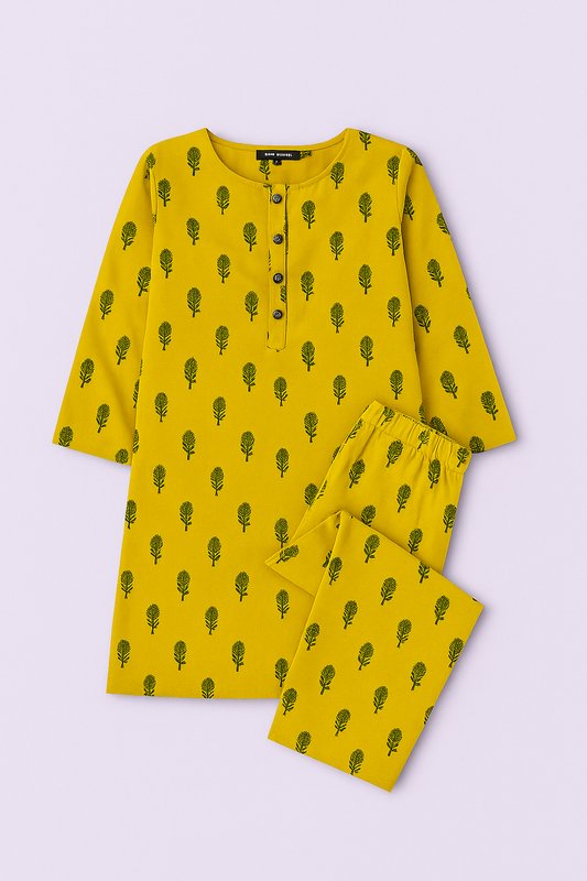 Sunshine Bloom – Yellow Printed 2-Piece Lawn Suit